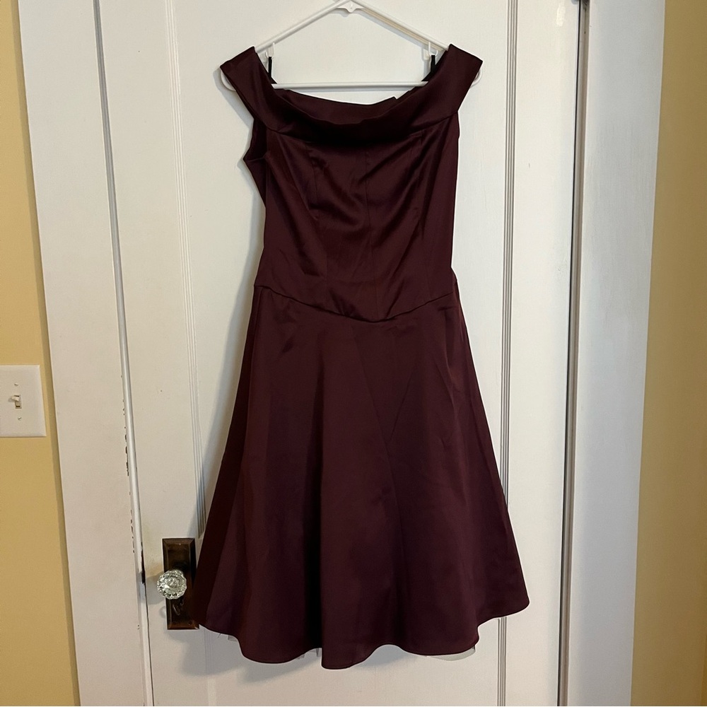 Charlotte Russe Off Shoulder Burgundy Dress